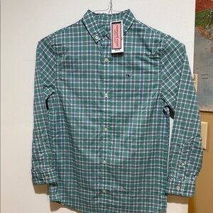 Vineyard Vines Teal Checkered buttondown